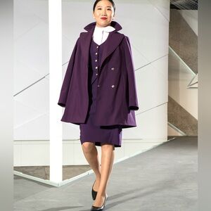 Delta Airlines Zac Posen Plum Pencil Skirt